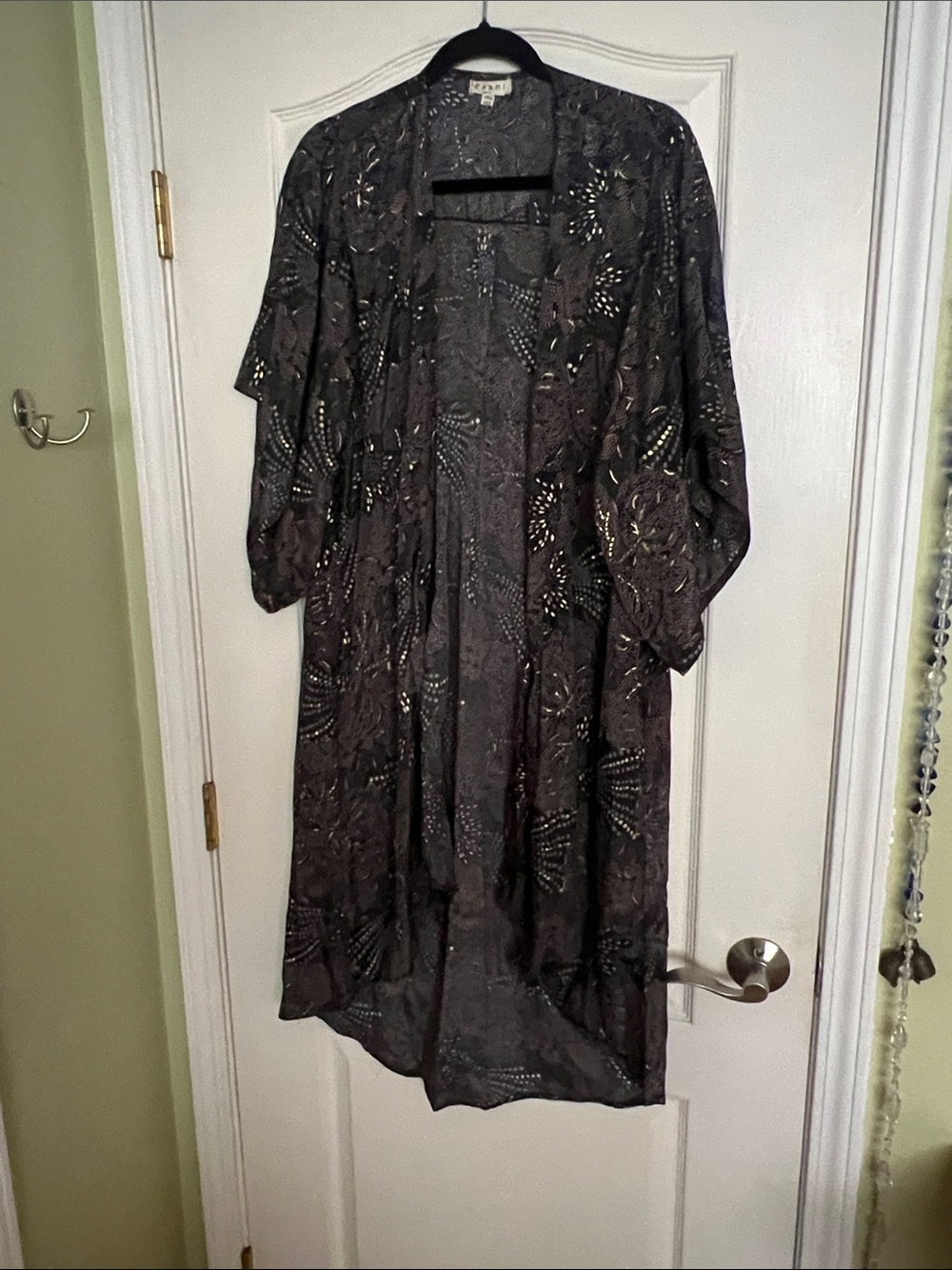 Sheer Black Lace Kimono Robe by Unknown Brand